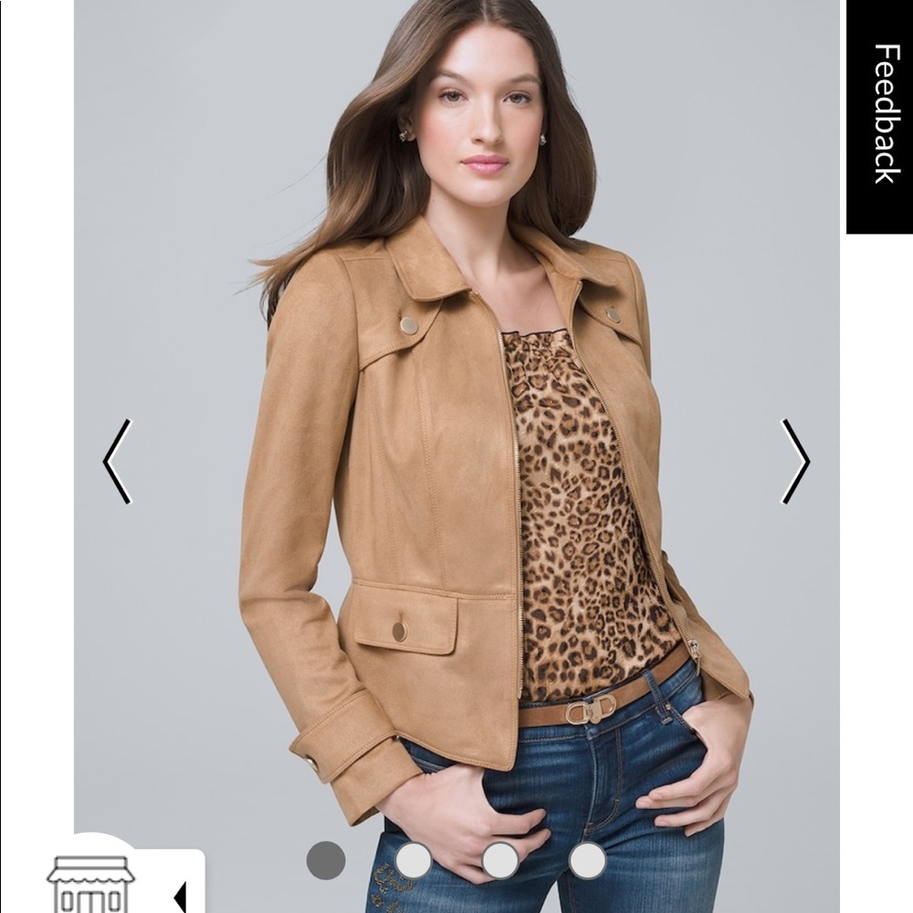 NWT WHBM Ultra suede Jacket tan size size 6 P